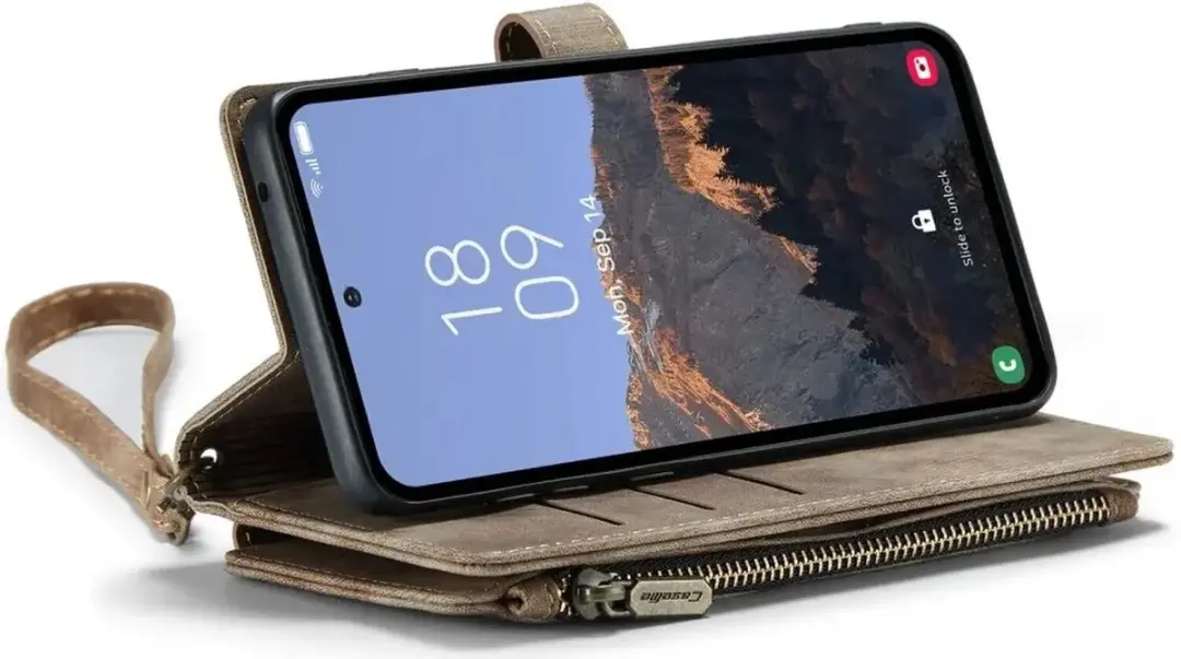 CaseMe C30 Hoesje Samsung Galaxy A54 - Bruin - afbeelding 5 van 6