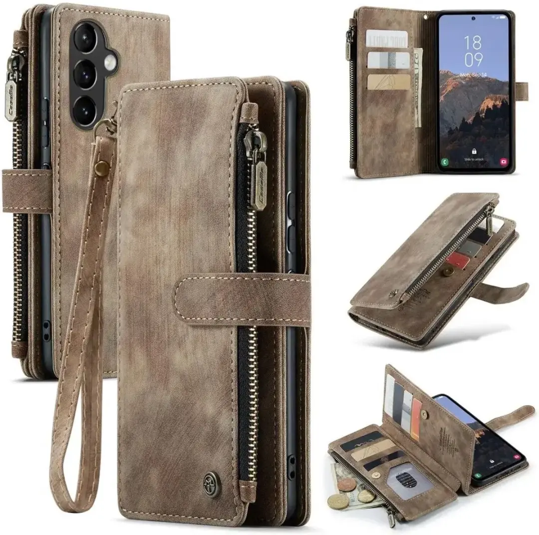 CaseMe C30 Hoesje Samsung Galaxy A54 - Bruin - afbeelding 2 van 6