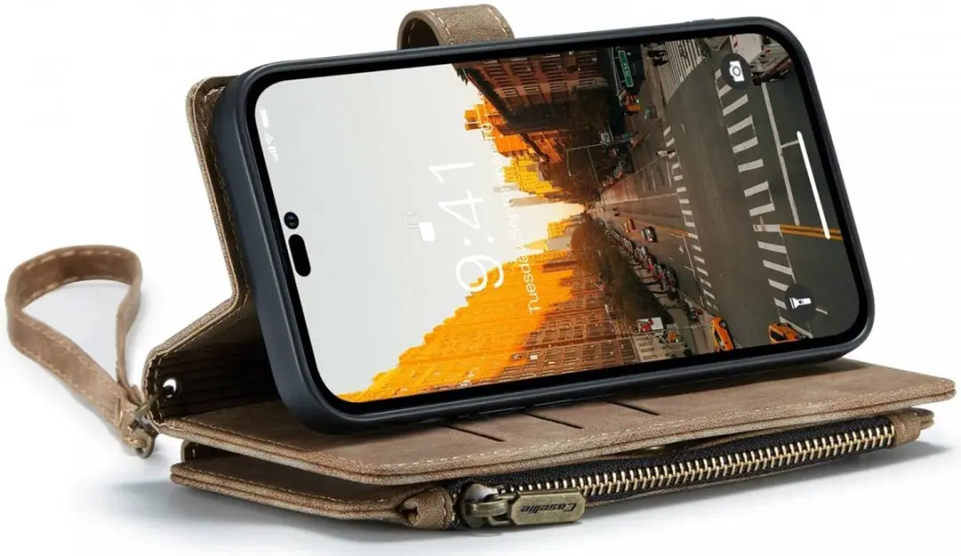 CaseMe C30 iPhone 14 Pro Max Hoesje - Bruin - afbeelding 5 van 6