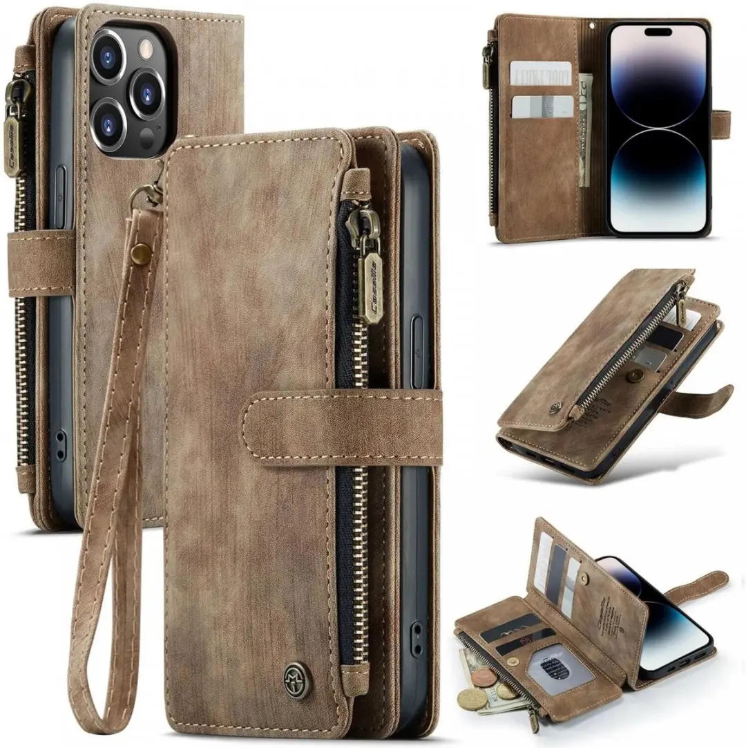 CaseMe C30 iPhone 14 Pro Max Hoesje - Bruin - afbeelding 3 van 6