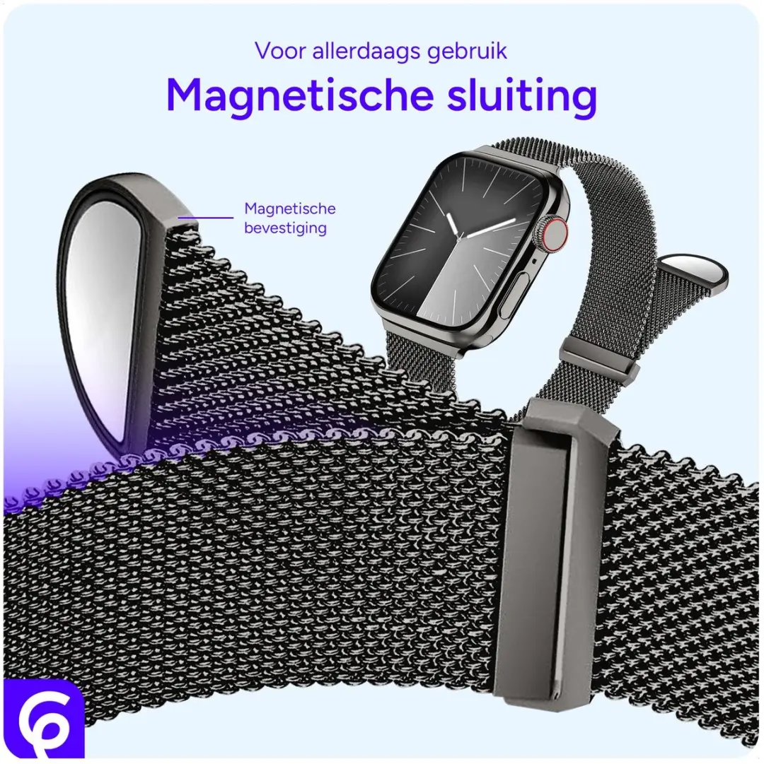 SBG Milanees Apple Watch Bandje - Grijs - afbeelding 2 van 6