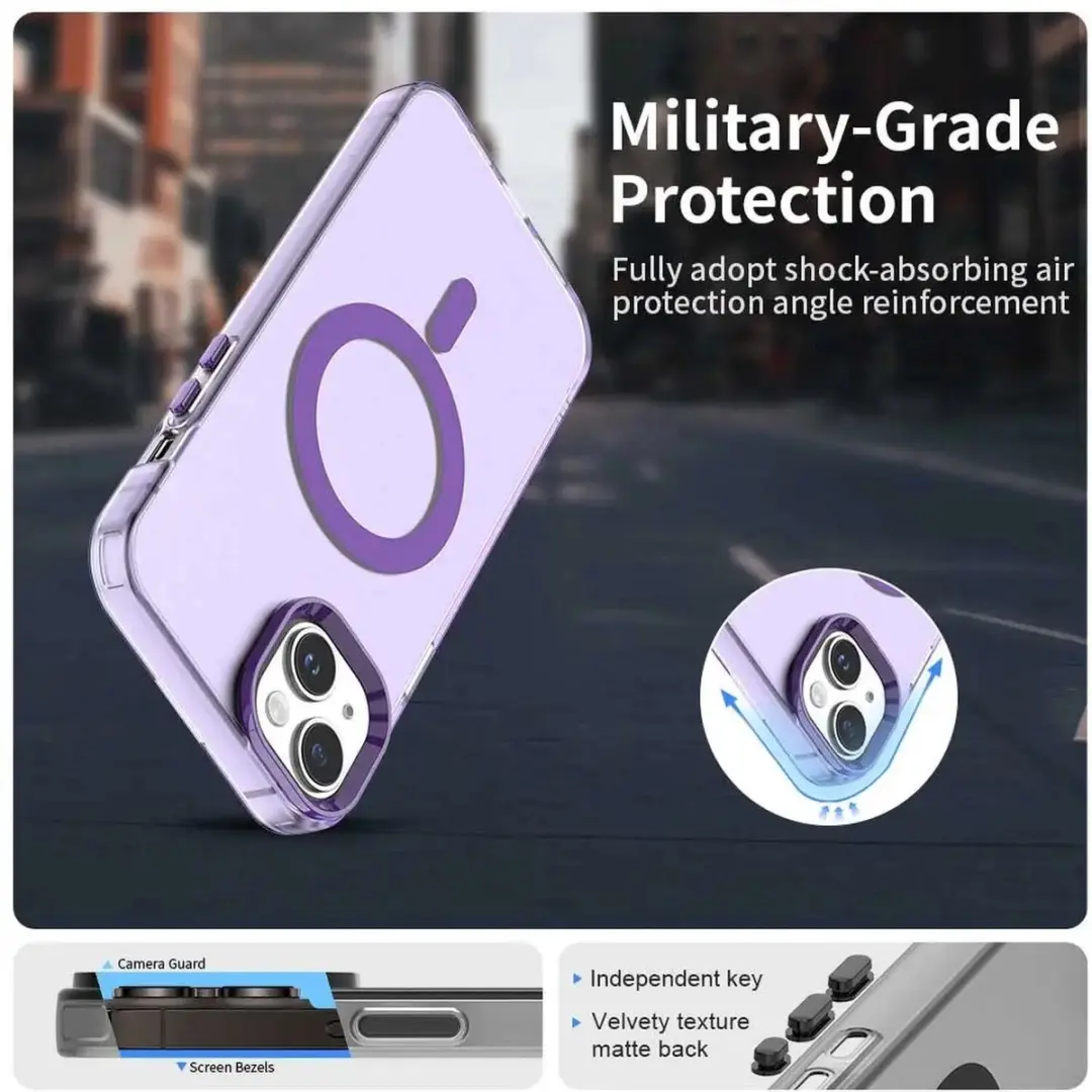 Selected Backcover MagSafe iPhone 13/14 - Paars Transparant - afbeelding 4 van 6