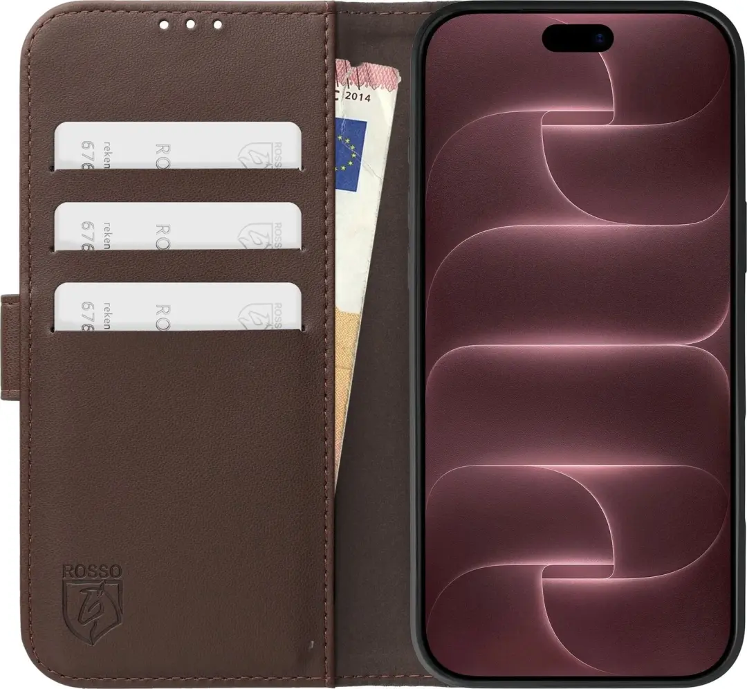 Rosso Element Modern iPhone 18 Pro Hoesje - Bruin - afbeelding 4 van 6