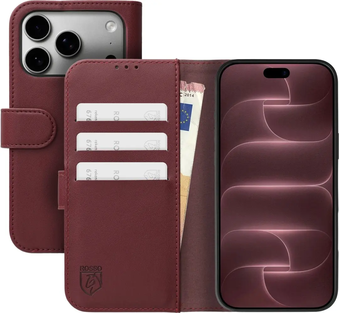 Rosso Element Modern Hoesje iPhone 18 Pro/17 Pro - Burgundy - afbeelding 5 van 6