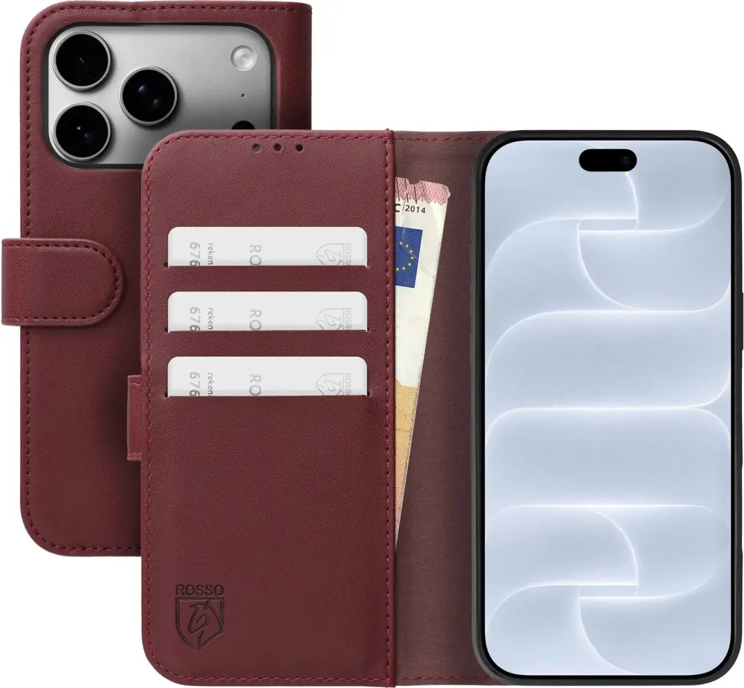 Rosso Element Modern iPhone 18 Pro Max Hoesje - Burgundy - afbeelding 3 van 6
