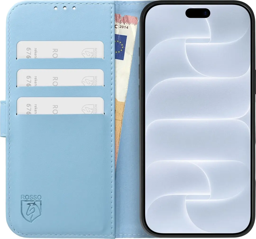 Rosso Element Modern iPhone 18 Pro Max Hoesje Lichtblauw - afbeelding 3 van 6