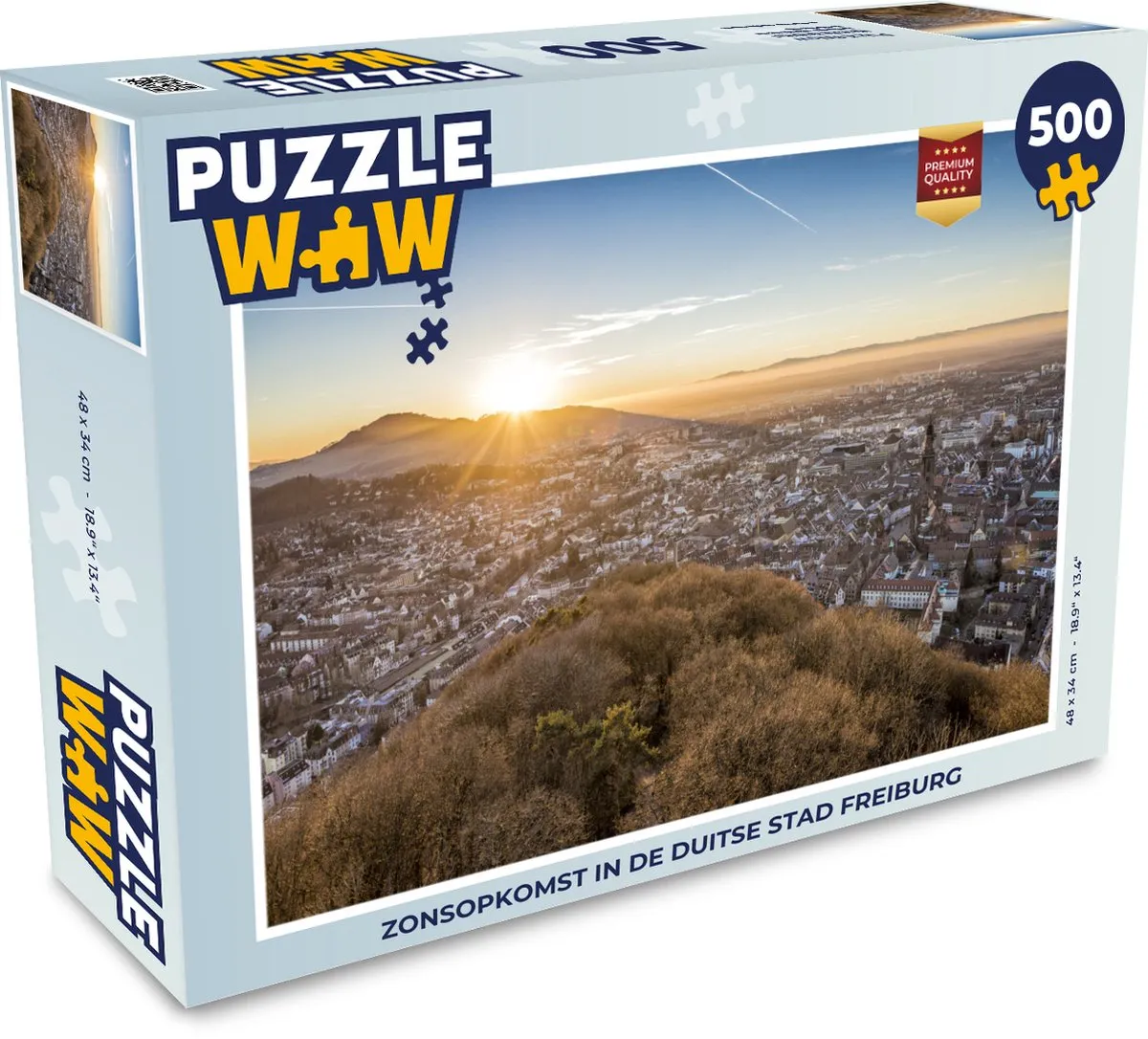 PuzzleWow Legpuzzel Zonsopkomst Freiburg 500 Stuks - Multicolor