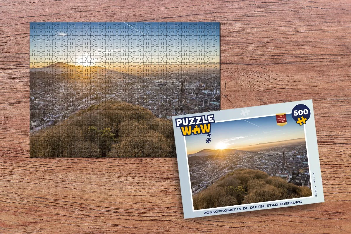 PuzzleWow Legpuzzel Zonsopkomst Freiburg 500 Stuks
