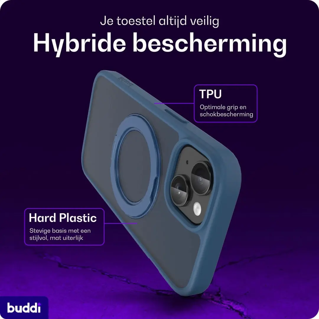 Buddi Frost iPhone 13/14/15/16e/17e Hoesje - Mat Donkerblauw - MagSafe - afbeelding 4 van 6