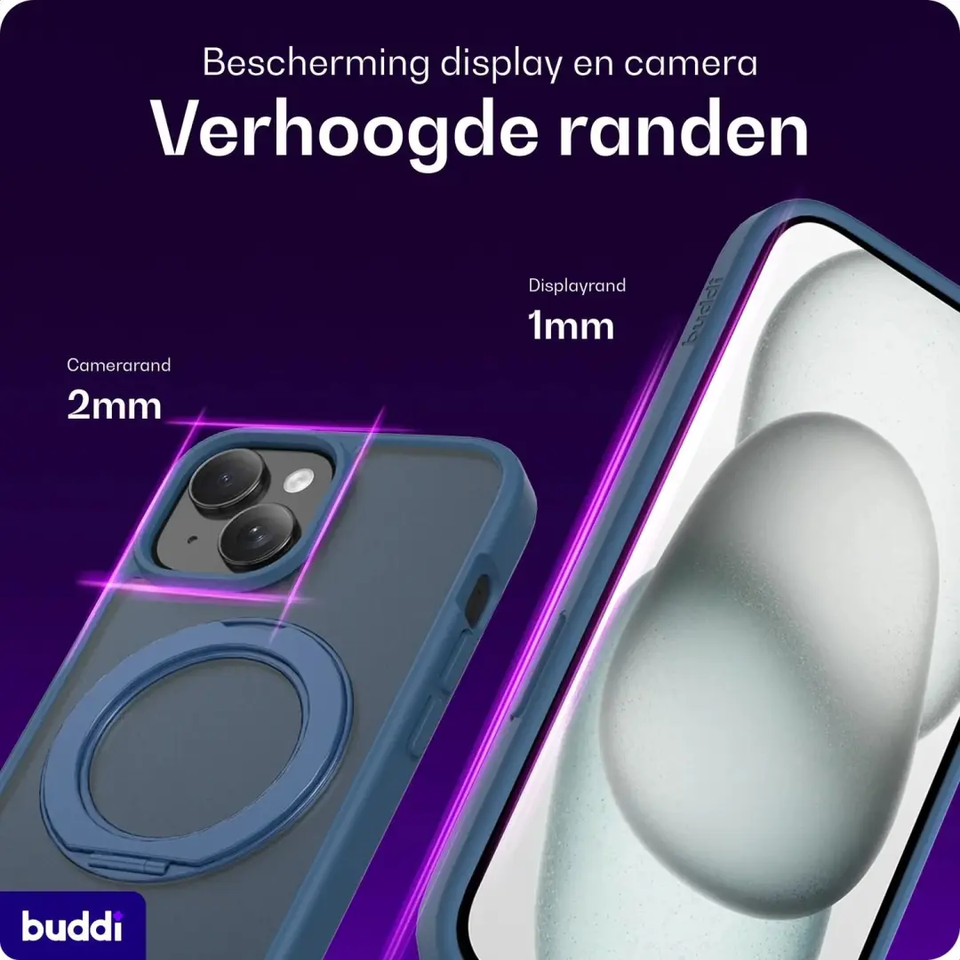 Buddi Frost iPhone 13/14/15/16e/17e Hoesje - Mat Donkerblauw - MagSafe - afbeelding 2 van 6