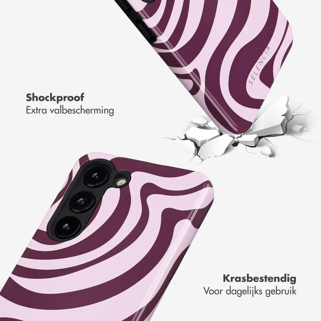 Selencia Wavy Swirl Pink Plum Hoesje Samsung Galaxy S23 - afbeelding 4 van 6