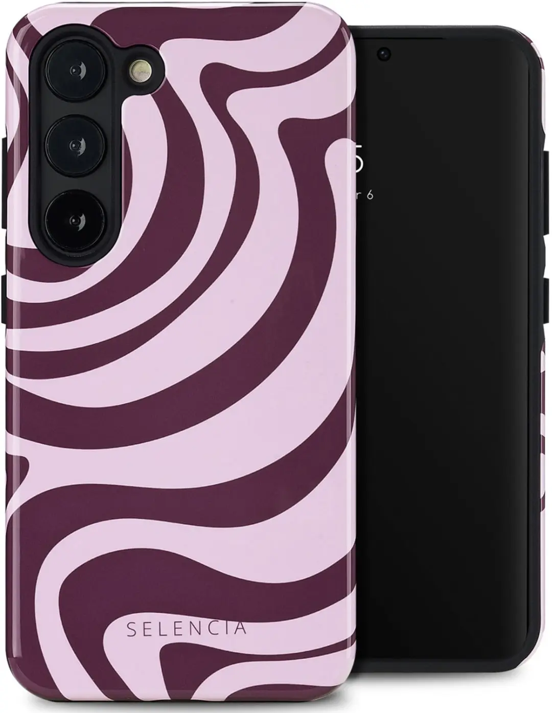 Selencia Wavy Swirl Pink Plum Hoesje Samsung Galaxy S23