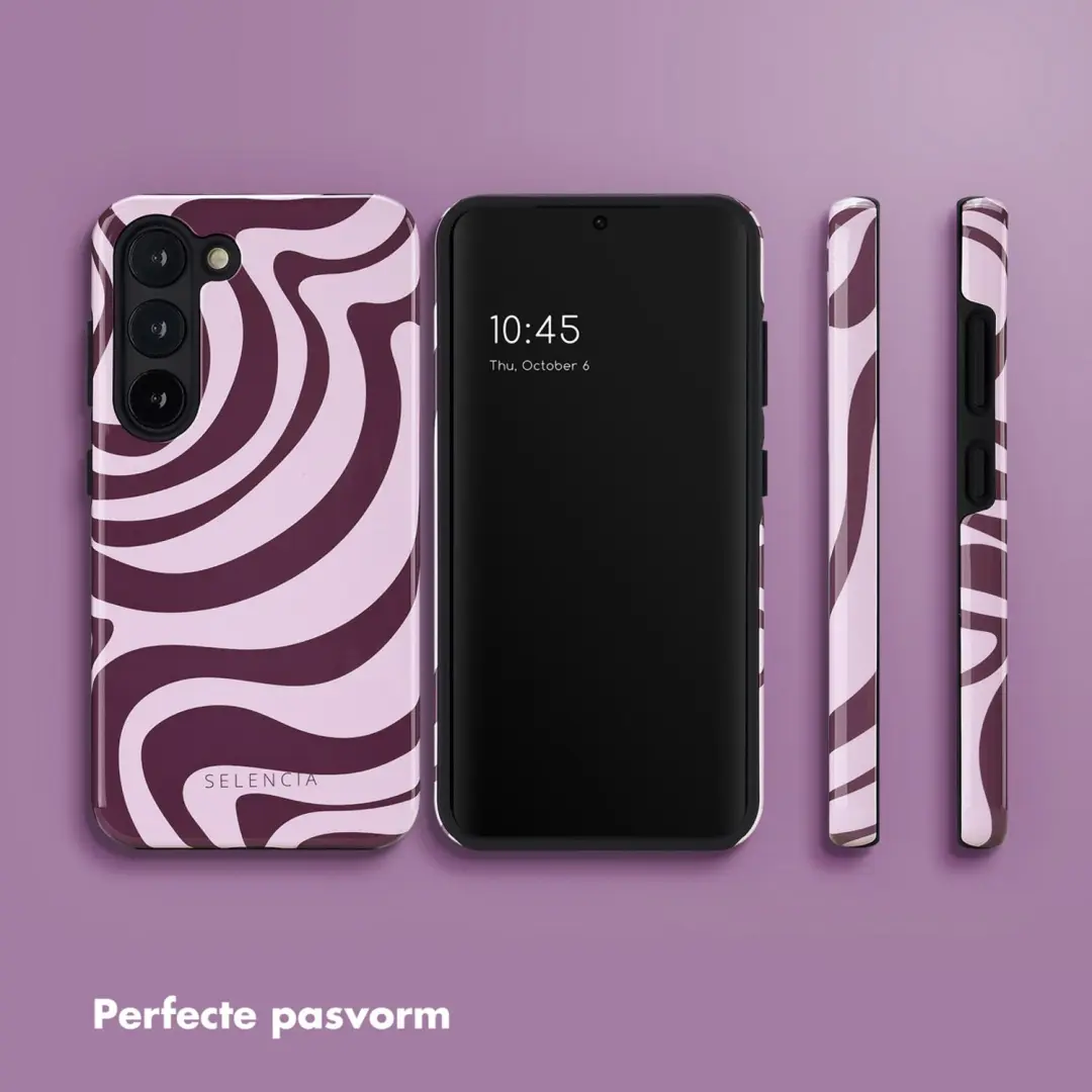 Selencia Wavy Swirl Pink Plum Hoesje Samsung Galaxy S23 - afbeelding 5 van 6
