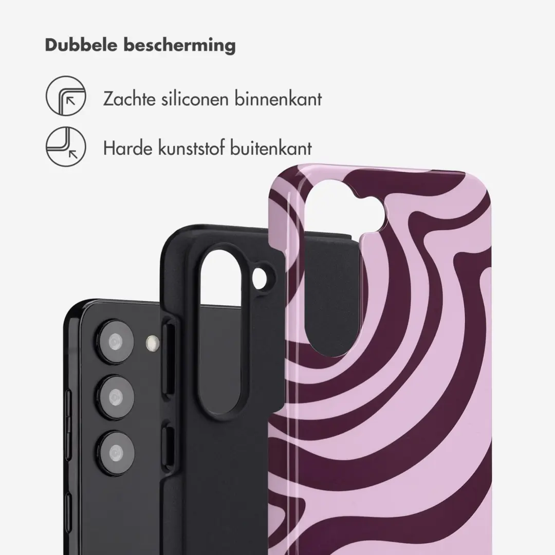 Selencia Wavy Swirl Pink Plum Hoesje Samsung Galaxy S23 - afbeelding 2 van 6