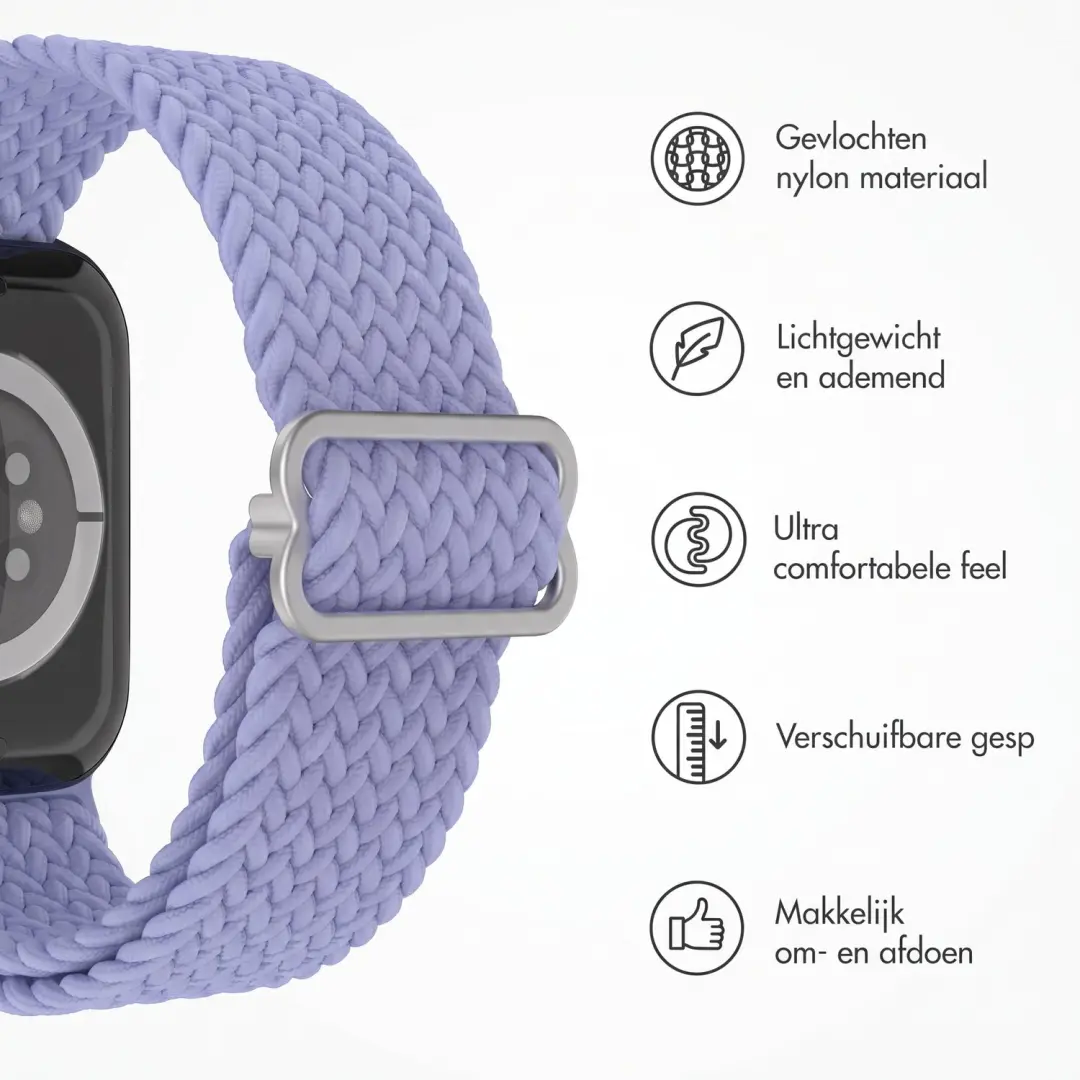 Imoshion Nylon Geweven Bandje Apple Watch 38-42mm - Paars - afbeelding 2 van 6