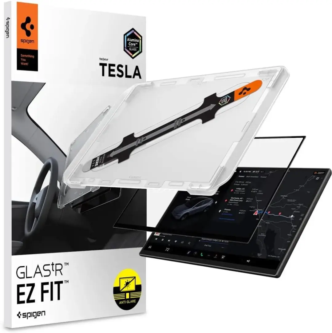 Spigen GlastR EZ Fit Anti-Glare Beschermfolie Tesla Model Y 2026