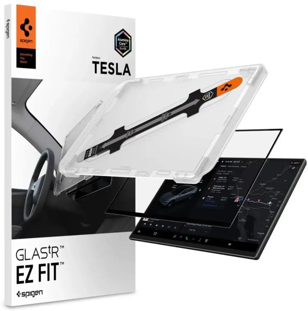 Spigen GlastR EZ Fit Tesla Model Y 2026 Beschermfolie