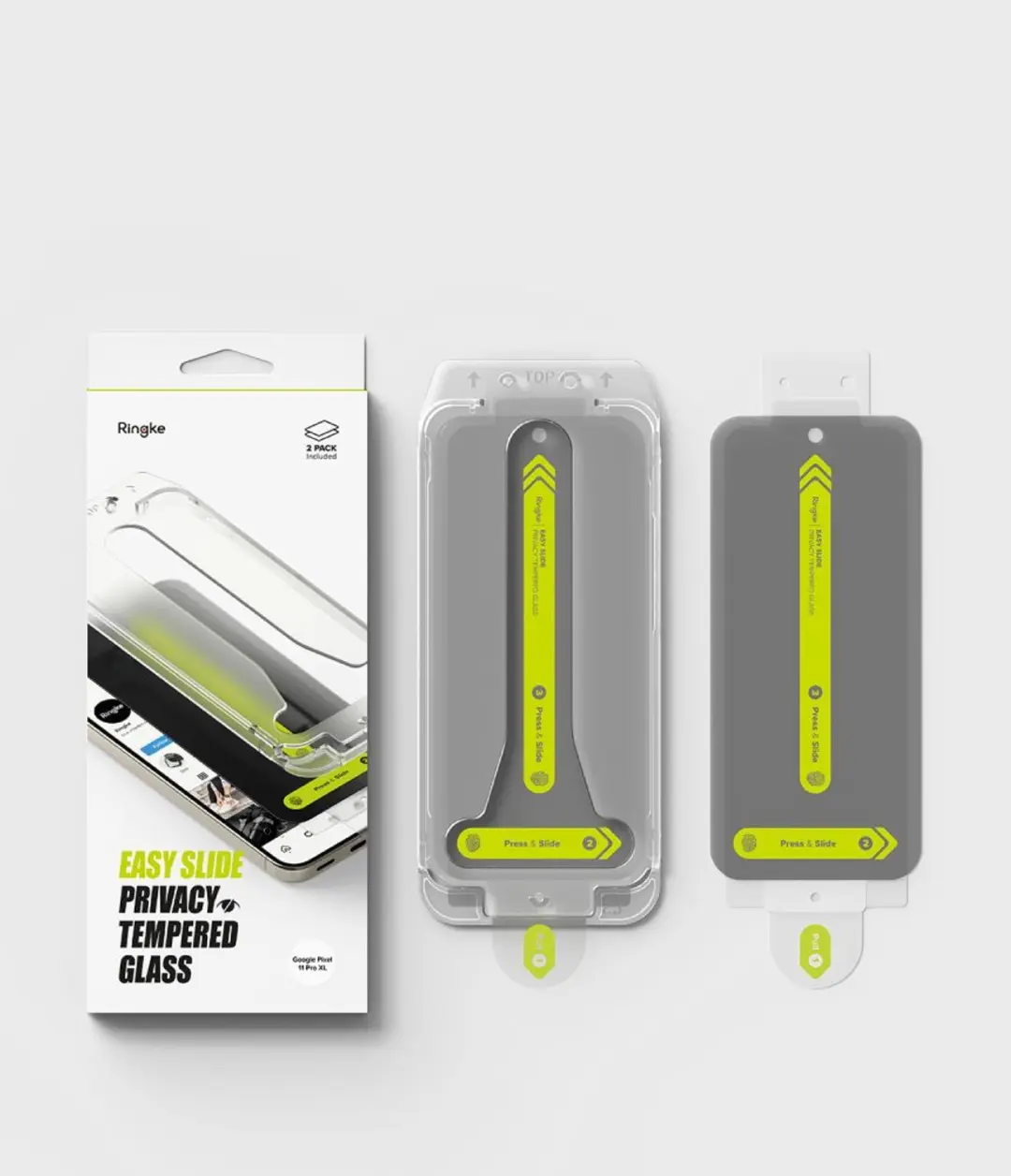 Ringke Easy Slide Glasbeschermer Pixel 9/10/11 Pro XL - 2 Stuks - afbeelding 6 van 6