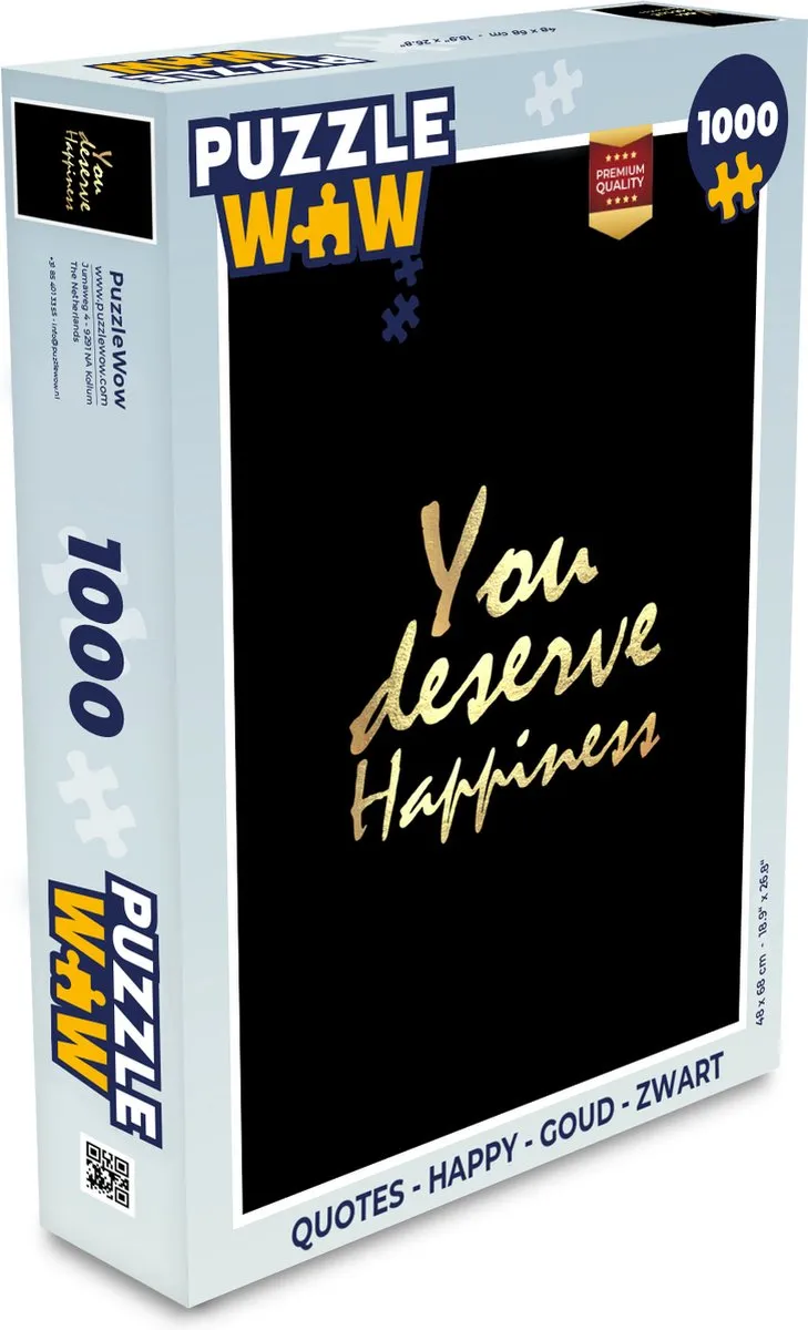 PuzzleWow Quotes Happy Legpuzzel 1000 Stuks - Multicolor
