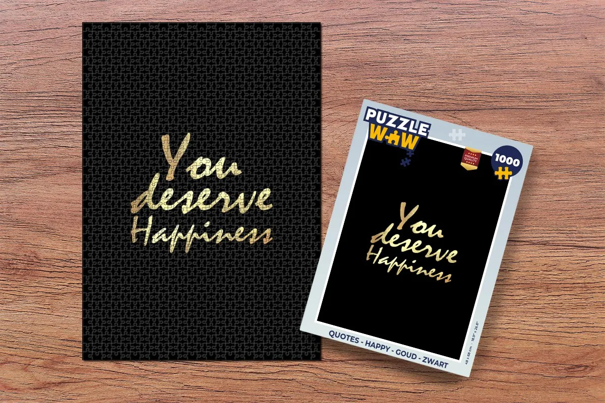 PuzzleWow Quotes Happy Legpuzzel 1000 Stuks - Multicolor