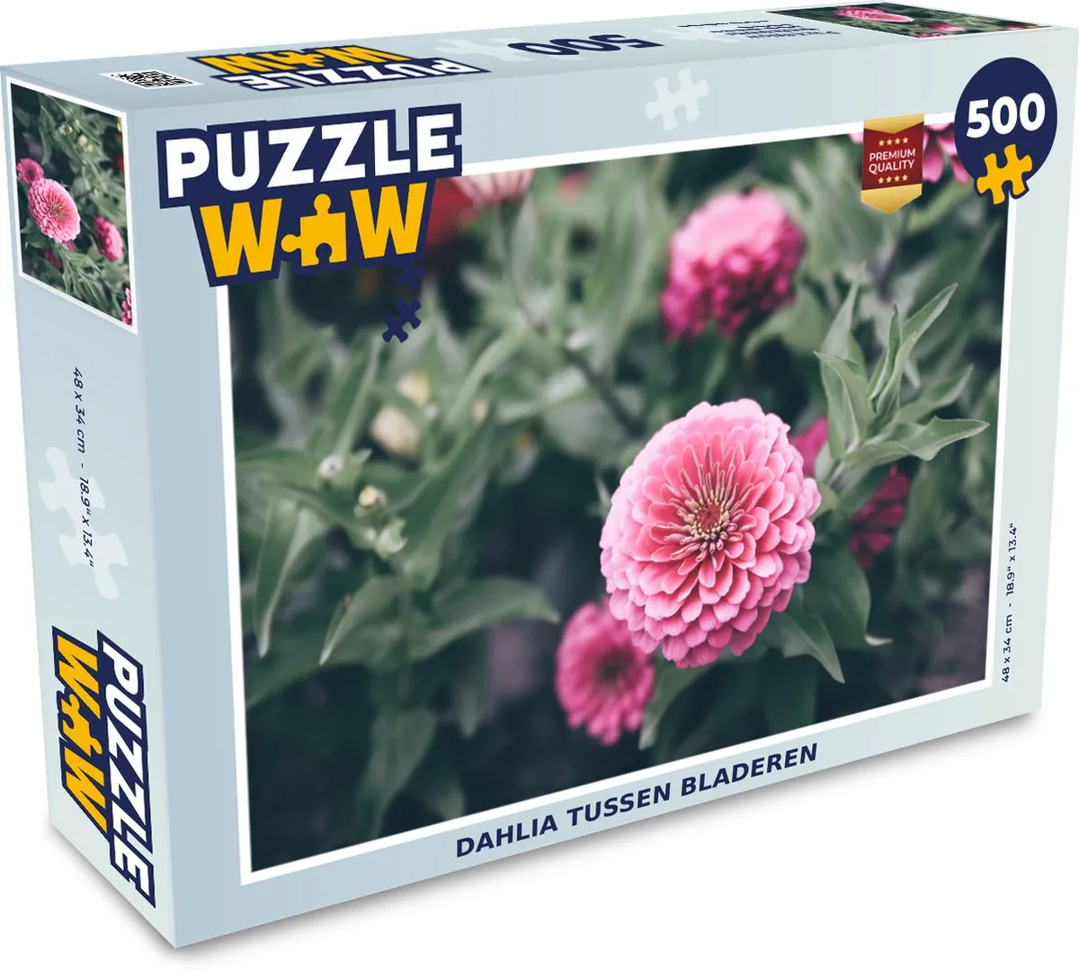 PuzzleWow Dahlia Tussen Bladeren Legpuzzel 500 Stuks