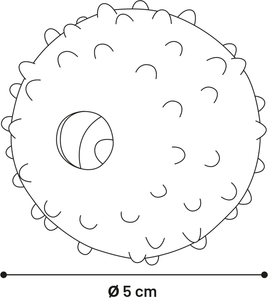 Flamingo Rubber Bal met Bel 5cm - Wit