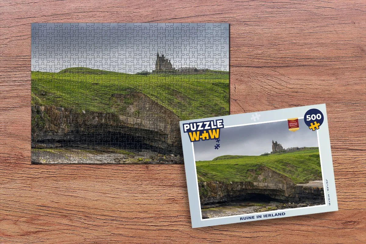 PuzzleWow Legpuzzel Ruïne in Ierland 500 Stuks - Multicolor