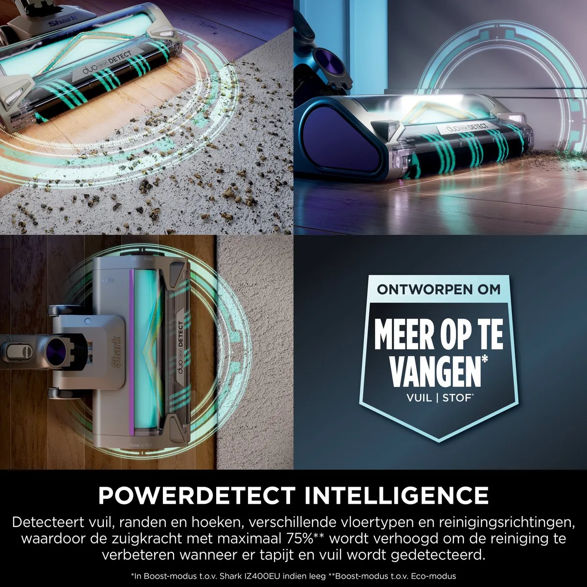 Shark PowerDetect IP3251EUT Draadloze Stofzuiger - Goud - 165 Airwatts
