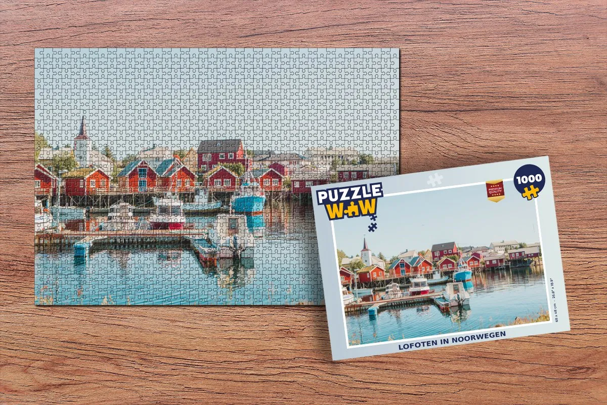 PuzzleWow Lofoten in Noorwegen Legpuzzel 1000 Stuks - Multicolor