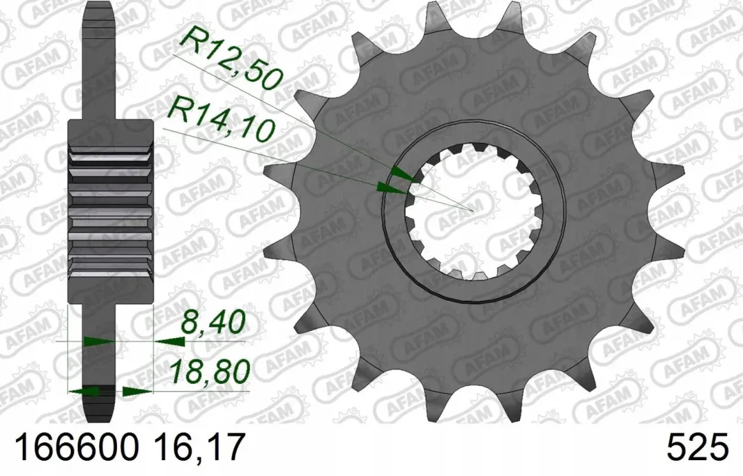 AFAM Voorste Tandwiel 525 17 Tanden BMW
