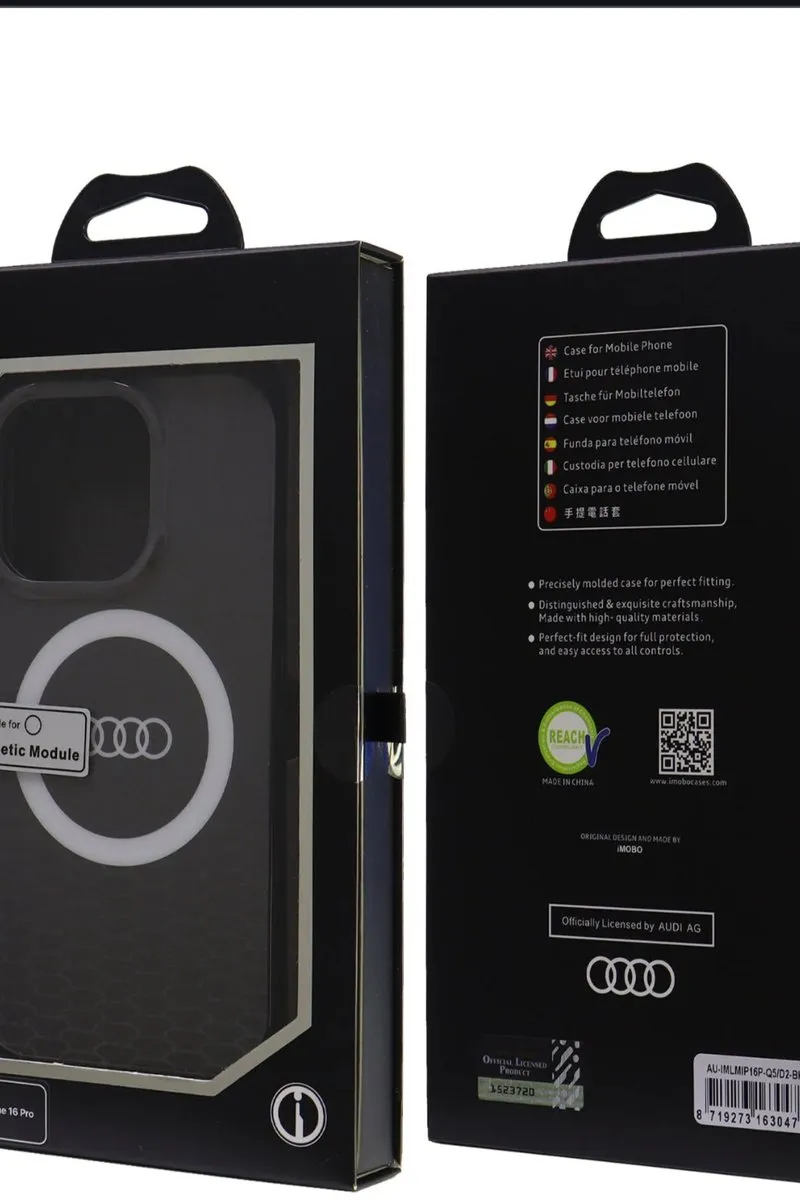 Audi iPhone 16 Pro Backcover IML Q5 - AU-IMLMIP16P-Q5/D2-BK - Zwart