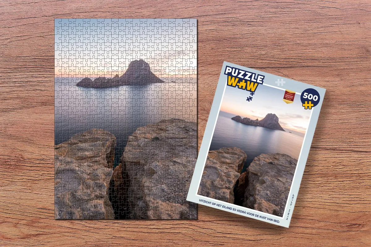 PuzzleWow Legpuzzel Uitzicht Es Vedrà Ibiza 500 Stuks - Multicolor