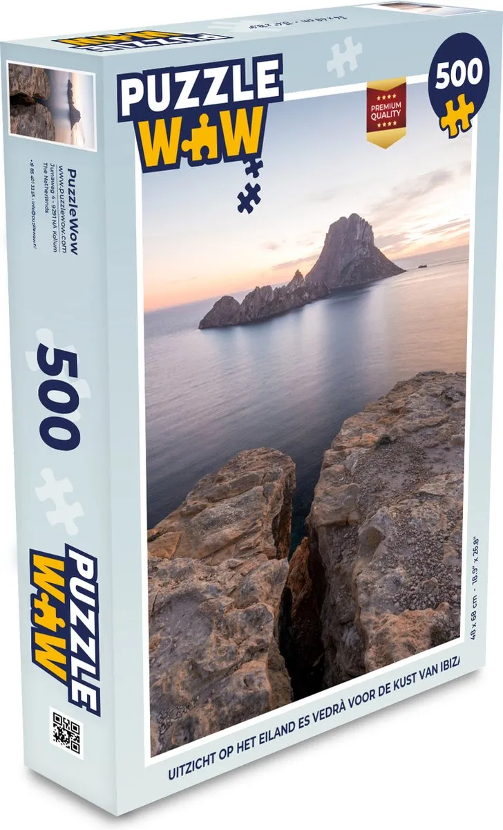 PuzzleWow Legpuzzel Uitzicht Es Vedrà Ibiza 500 Stuks