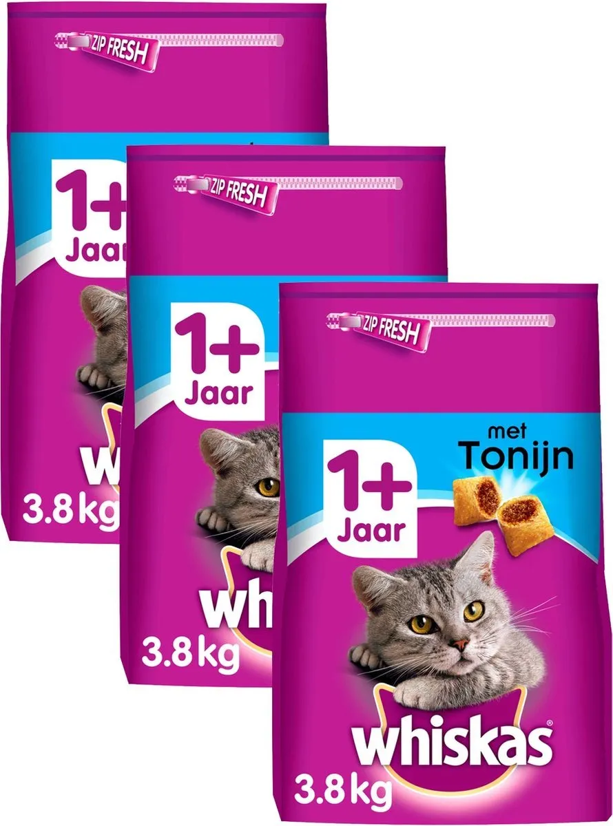 Whiskas 1+ Kattenvoer Brokjes Tonijn