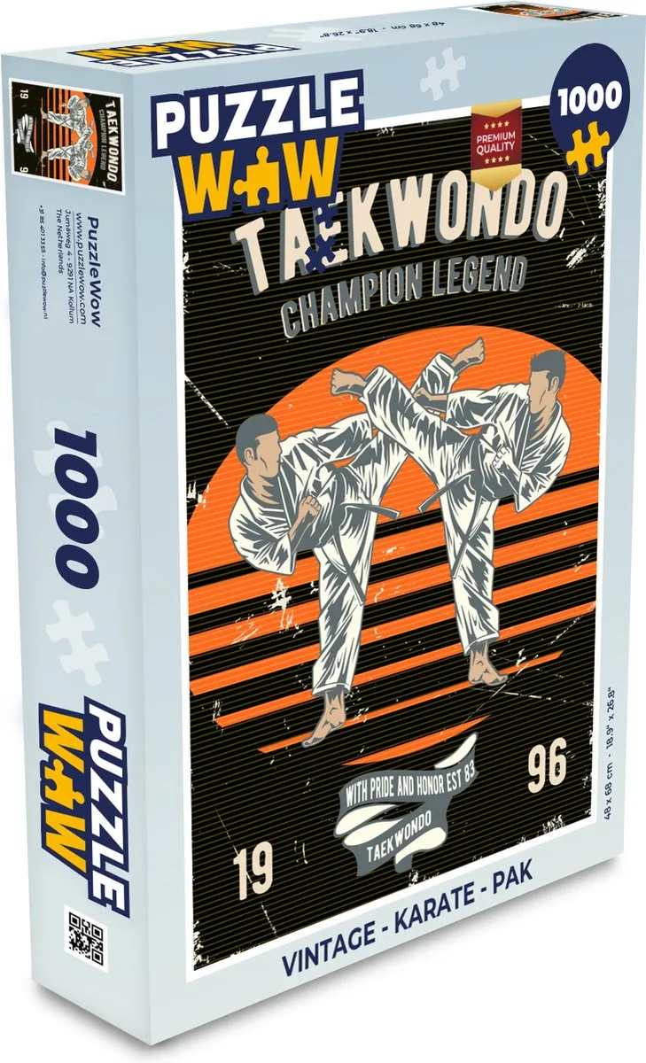 PuzzleWow Vintage Karate Legpuzzel 1000 Stuks