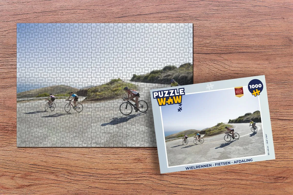 PuzzleWow Wielrennen Afdaling Legpuzzel 1000 Stuks - Multicolor