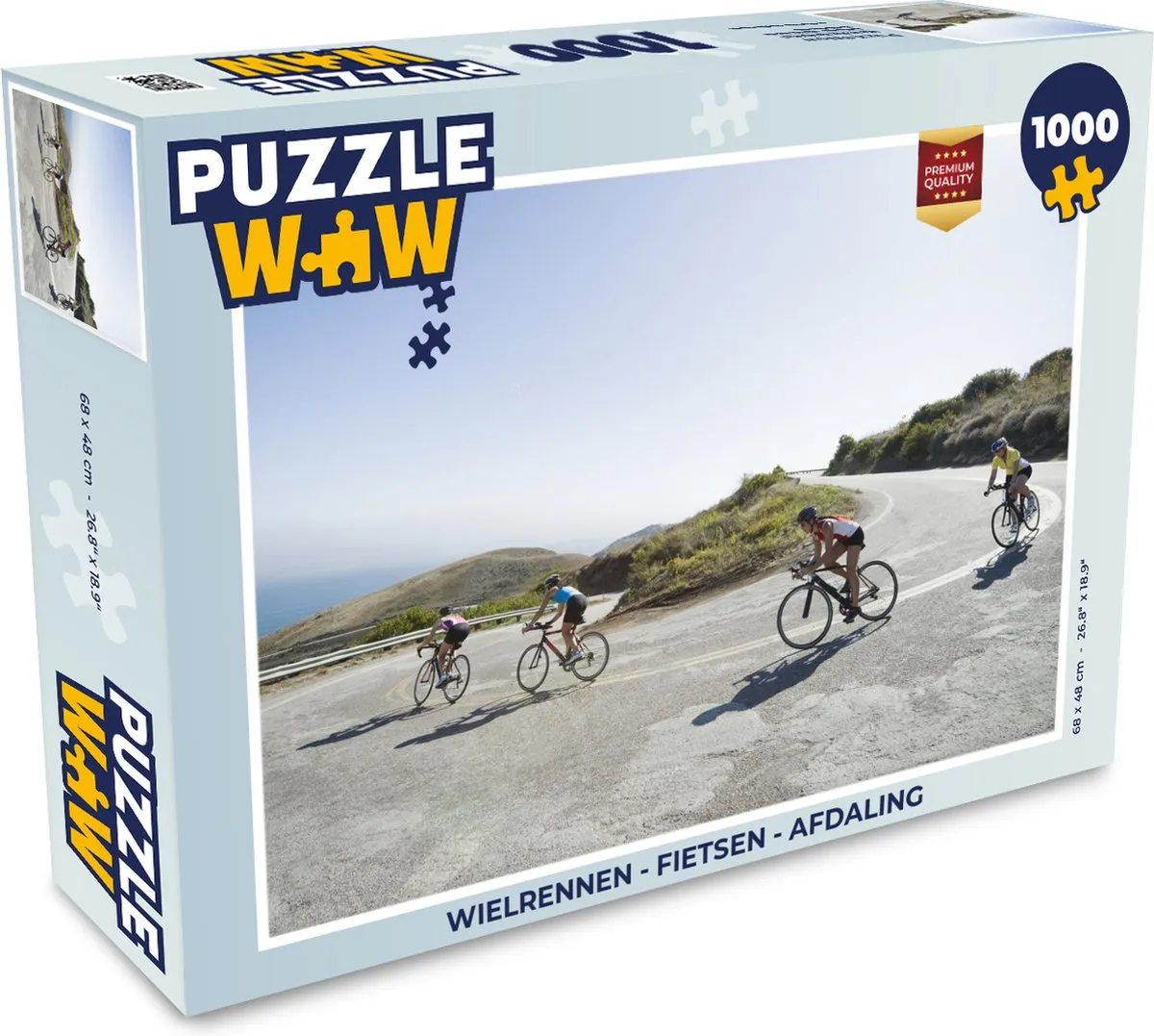 PuzzleWow Wielrennen Afdaling Legpuzzel 1000 Stuks - Multicolor