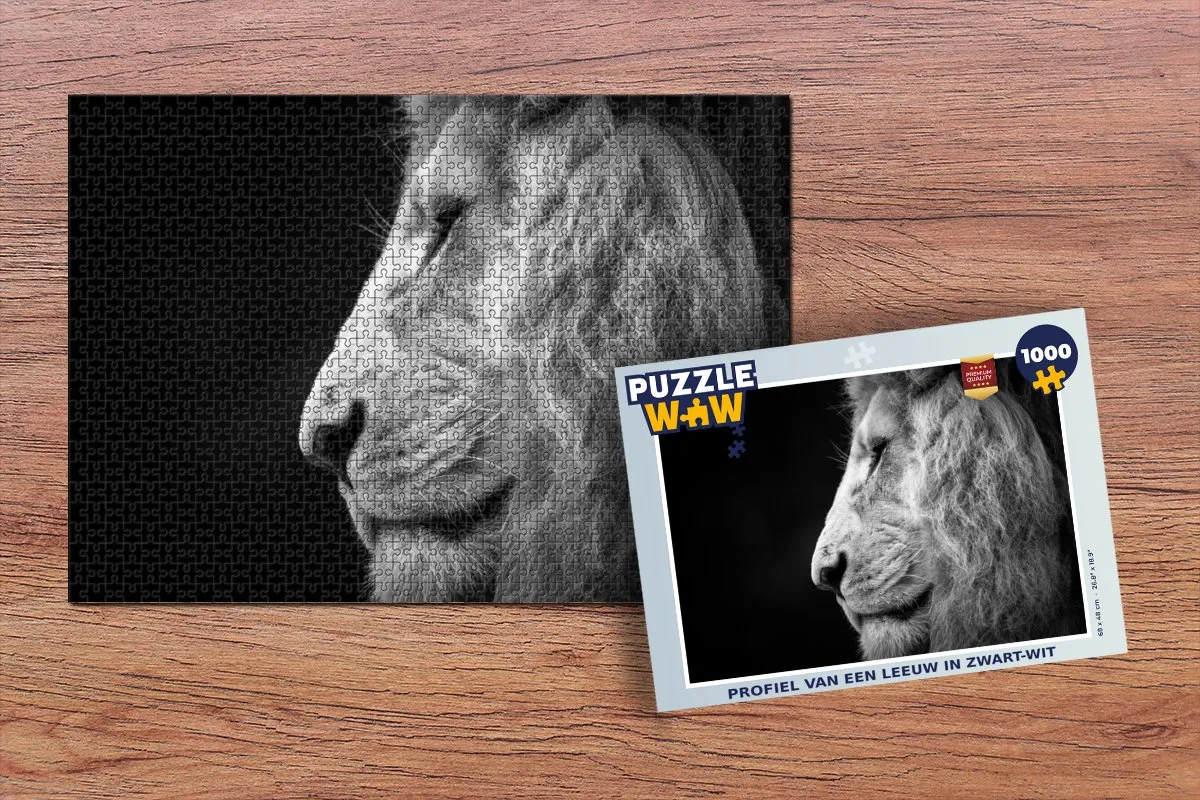PuzzleWow Leeuw Portret Legpuzzel 1000 Stuks - Multicolor
