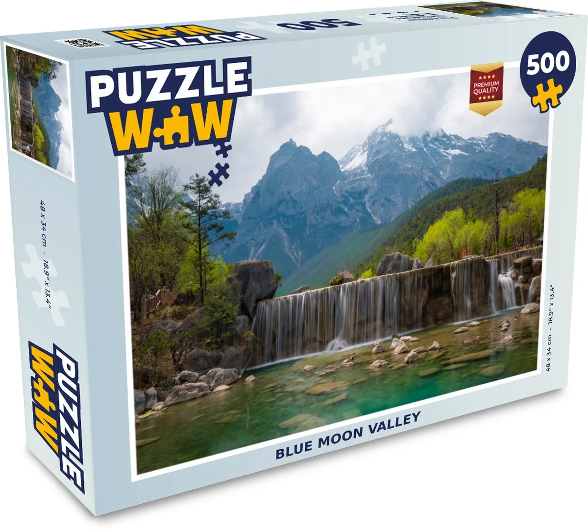 PuzzleWow Waterval - Amerika Blue Moon Valley Legpuzzel 500 Stuks - Multicolor