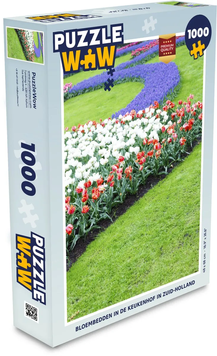 PuzzleWow Legpuzzel Bloembedden Keukenhof 1000 Stuks