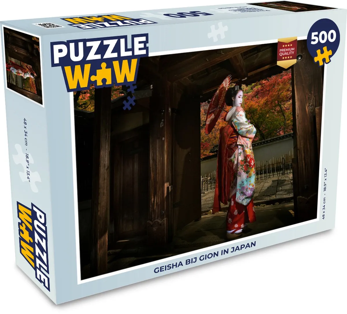 PuzzleWow Geisha bij Gion Legpuzzel 500 Stuks - Multicolor