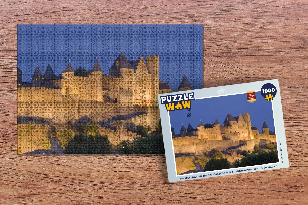 PuzzleWow Carcassonne Kasteel Legpuzzel 1000 Stuks - Multicolor