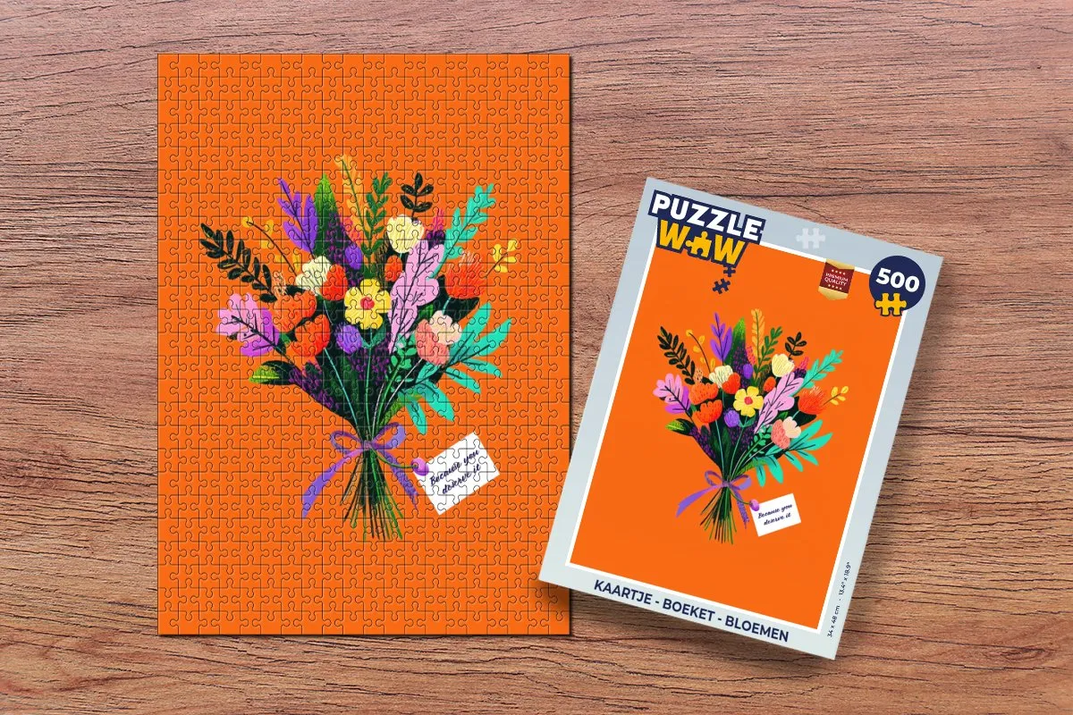 PuzzleWow Bloemen Kaartje Legpuzzel 500 Stuks - MPN 8721173242593