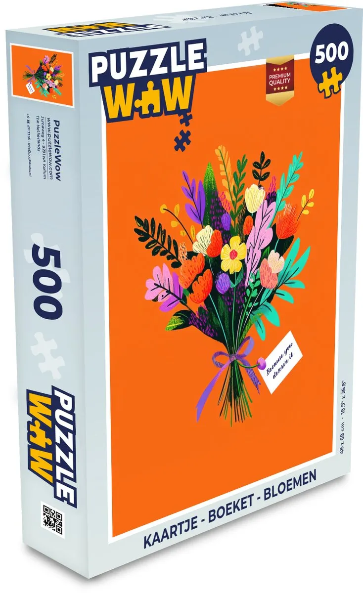 PuzzleWow Bloemen Kaartje Legpuzzel 500 Stuks