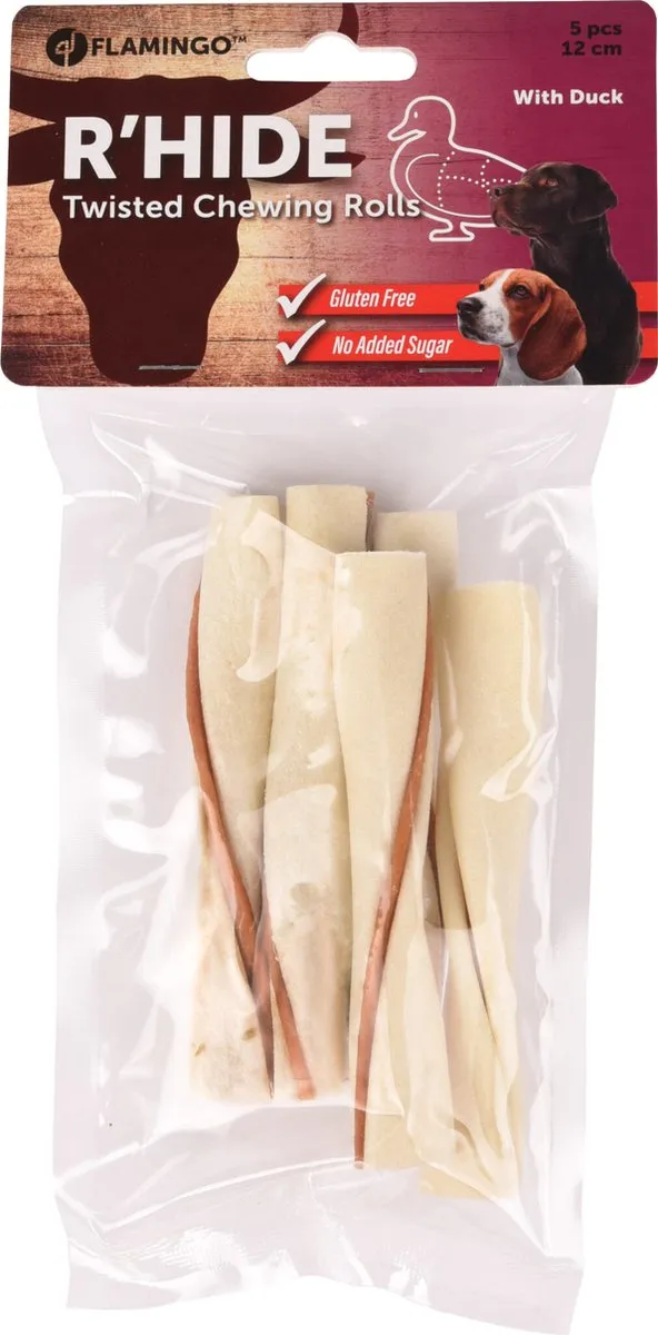 Flamingo R'hide Twisted Chewing Rolls Honden 70g - 5 Stuks