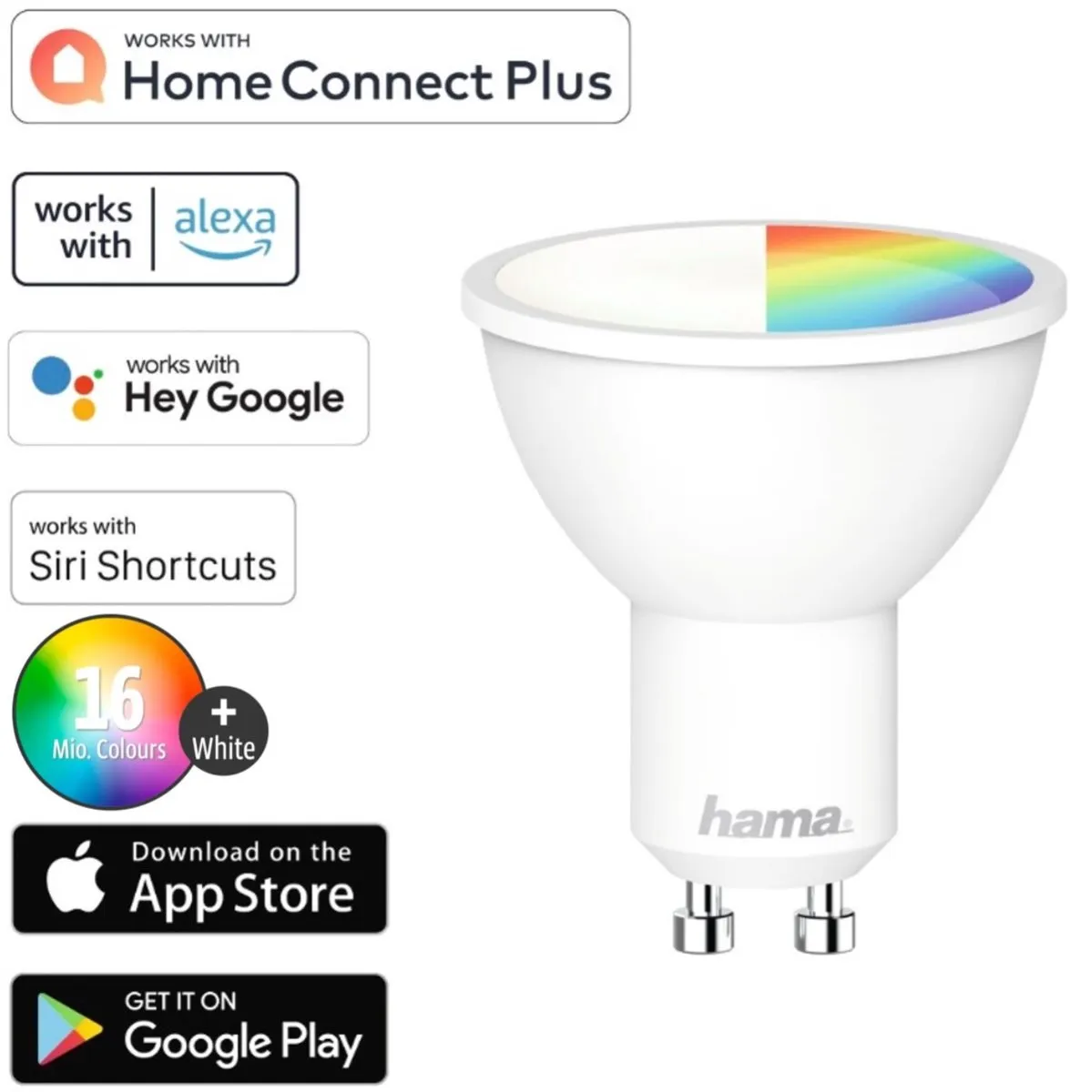 Hama WLAN LED-lamp GU10 5,5W RGB + Wit
