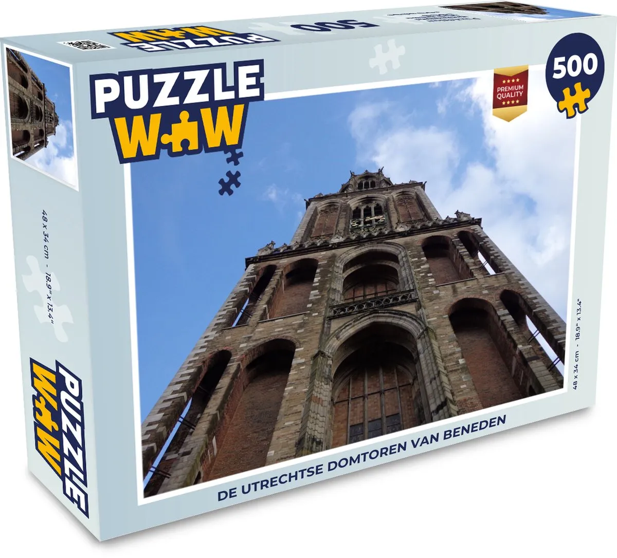 PuzzleWow Domtoren Utrecht Lucht Legpuzzel 500 Stuks - Multicolor
