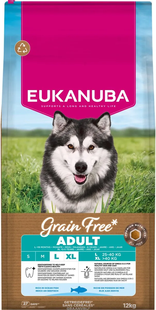 Eukanuba Adult Large Grain Free Zeevis Hondenvoer 3kg