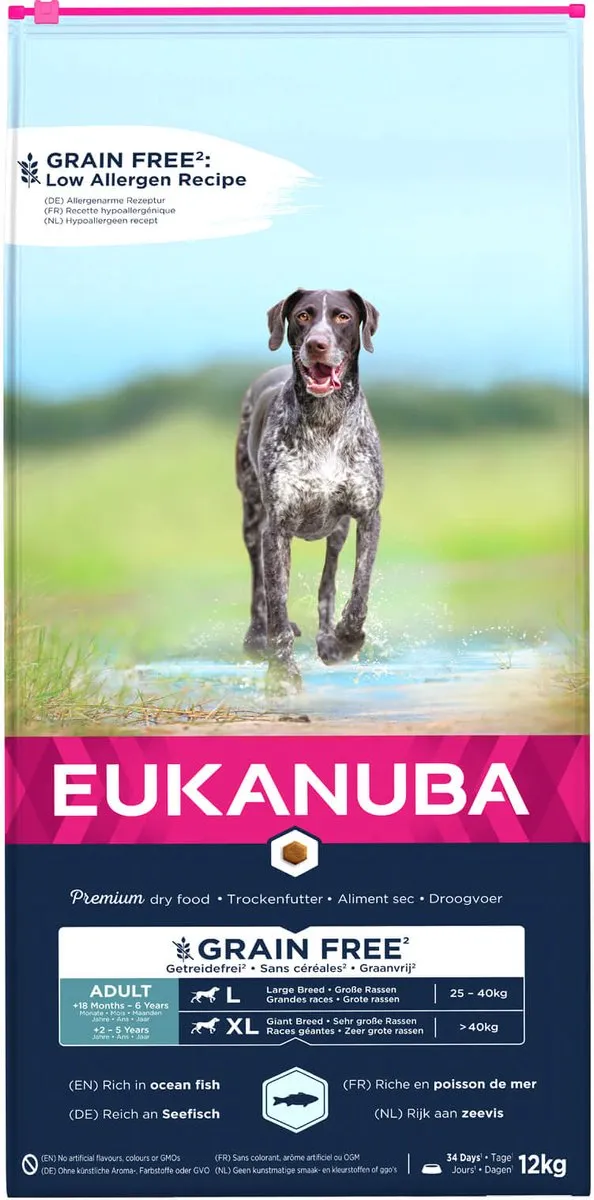 Eukanuba Adult Large Grain Free Zeevis Hondenvoer 3kg