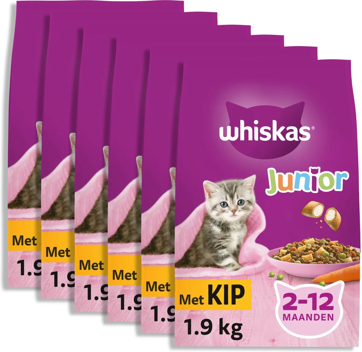 Whiskas Junior Kip Kattenbrokken - 6x1.9kg